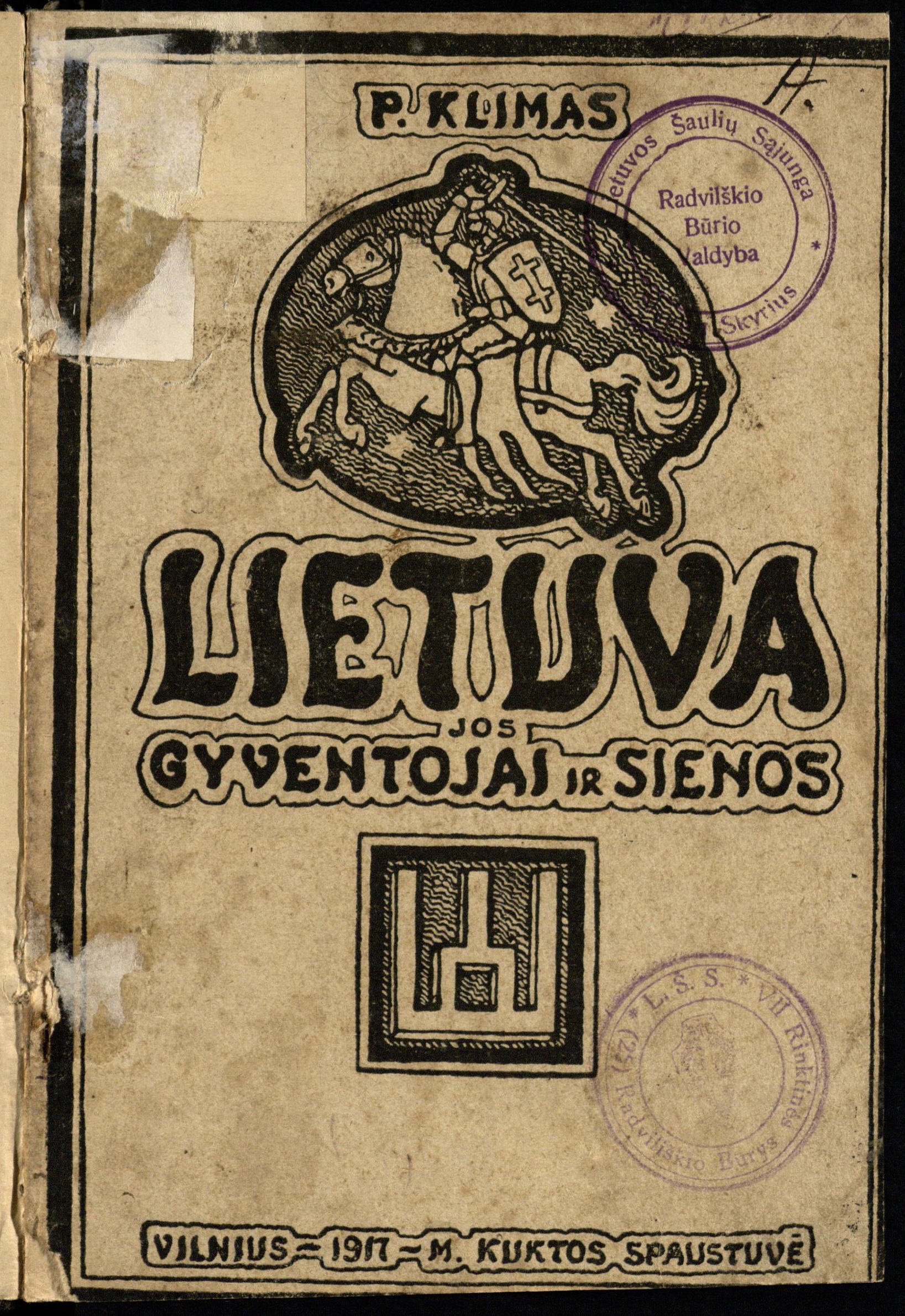 Petro Klimo studija „Lietuva. Jos gyventojai ir sienos“ (Vilnius, 1917, 62 p. su žemėlapiu)