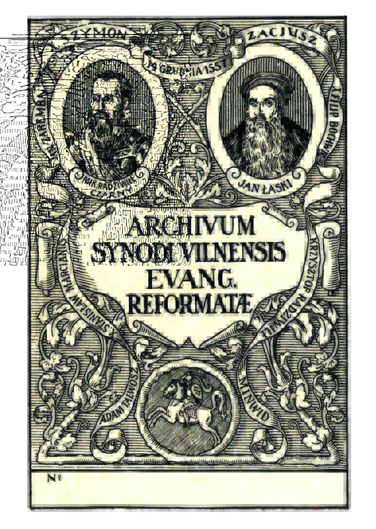 Vilniaus evangelikų reformatų sinodo archyvo ekslibrisas. XX a. pr.