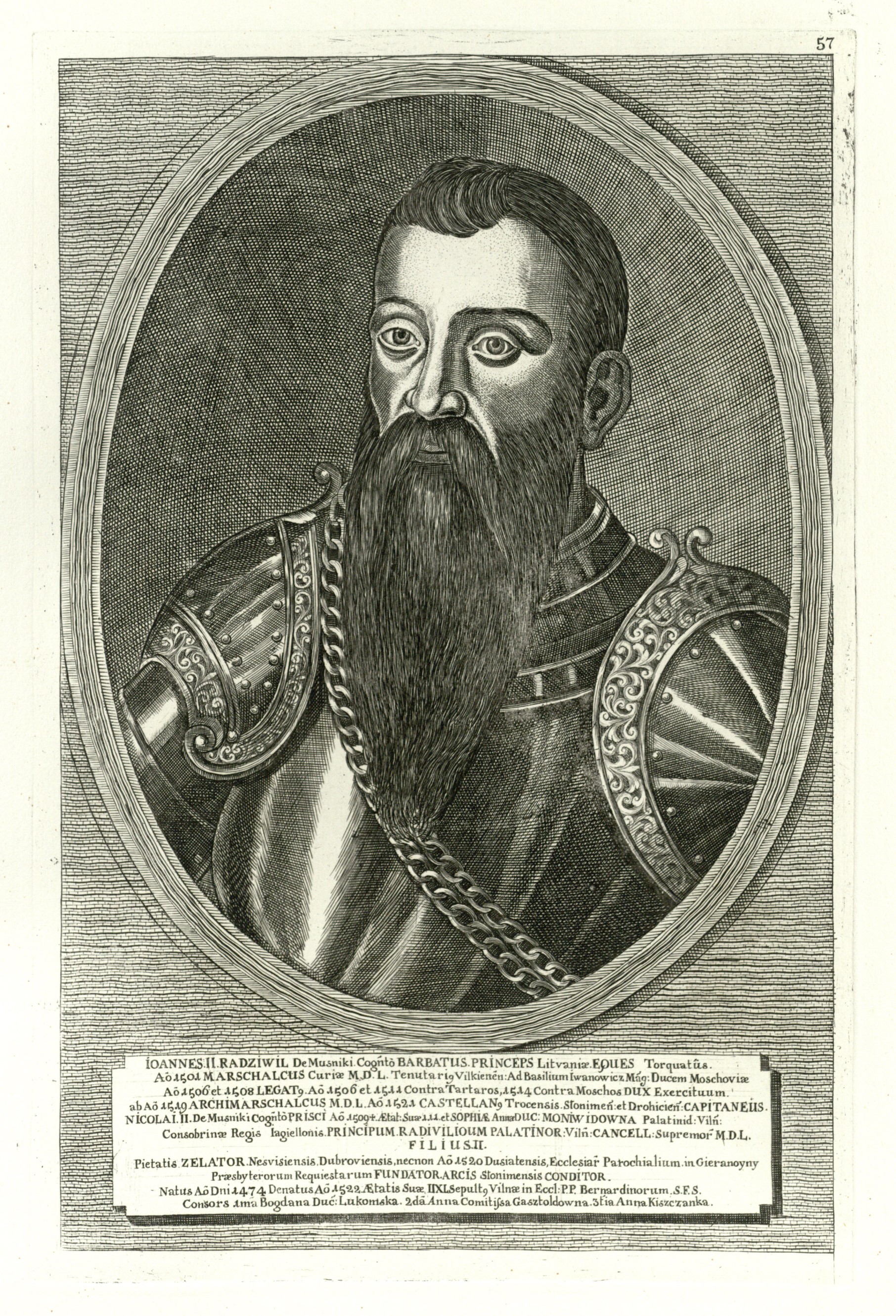 Jonas II Radvila, pramintas Barzdočiumi (1474–1522) : vario raižinys, XVIII a.