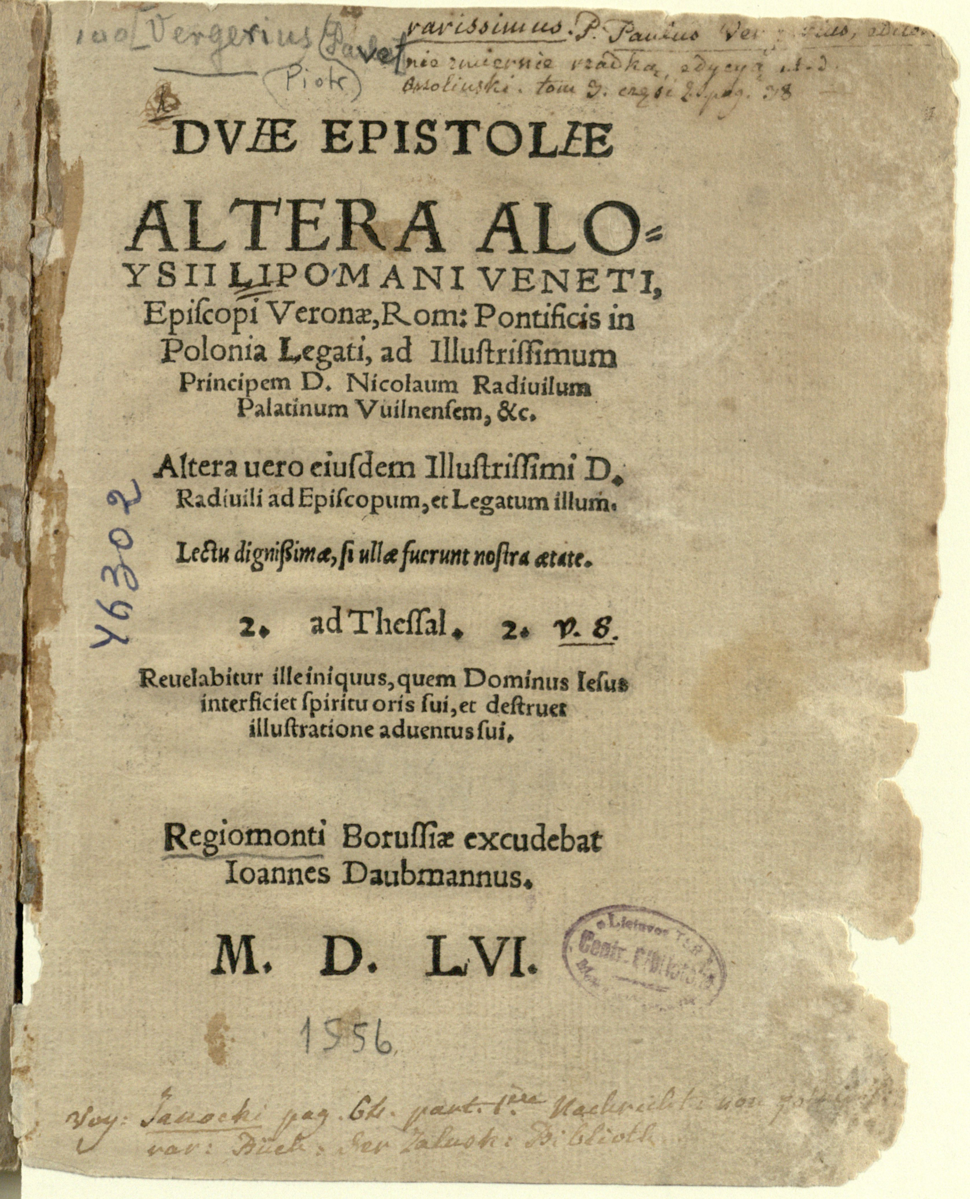 Duae epistolae …  (1556)