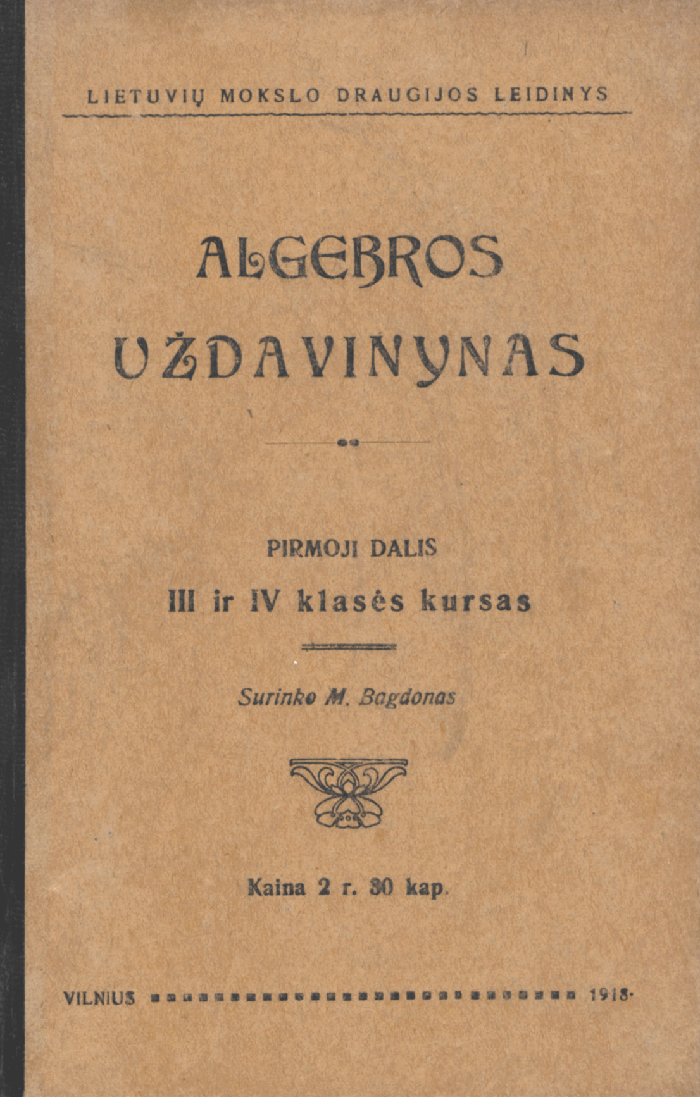 Algebros uždavinynas. D. 1