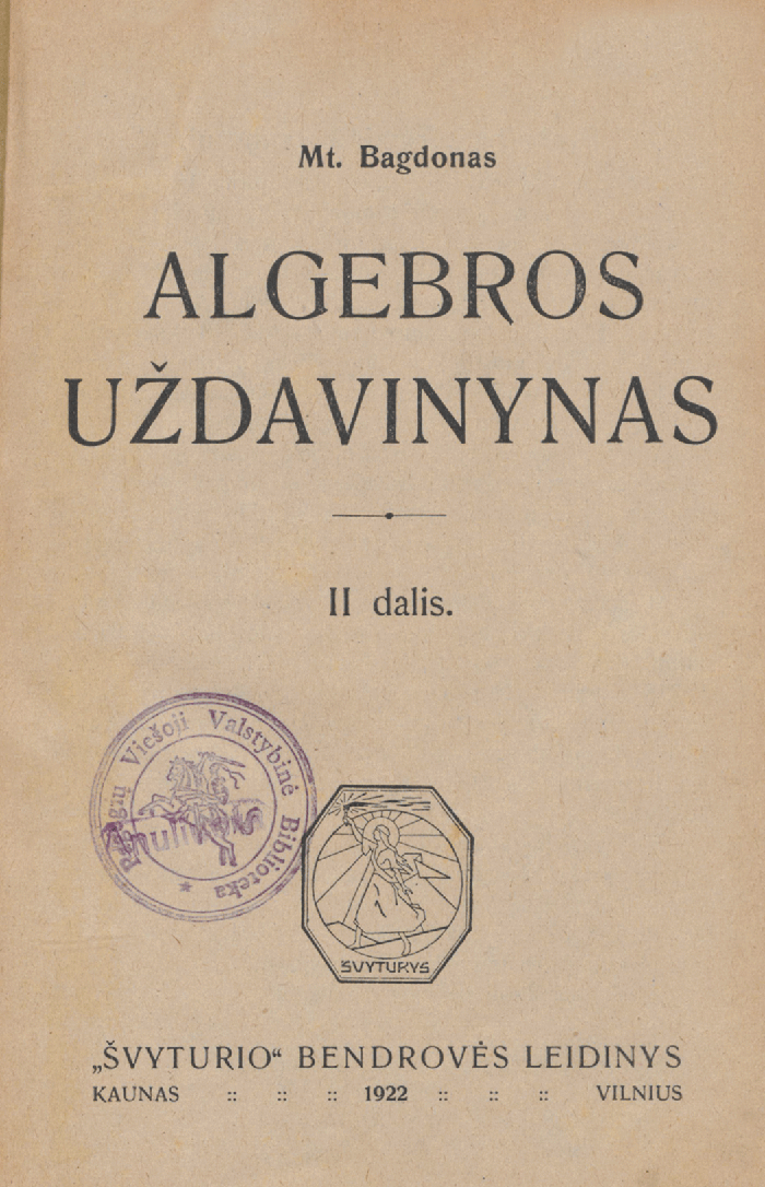 Algebros uždavinynas. D. 2