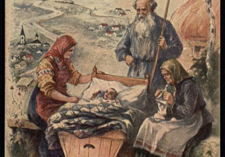 Petrogrado Skobelevo komiteto sužeistiesiems globoti atvirukas su užrašu rusų k.: Štai, už ką, Tu, kovoji. 1916 02 25. LMAVB RS, F242-5, lap. 38.