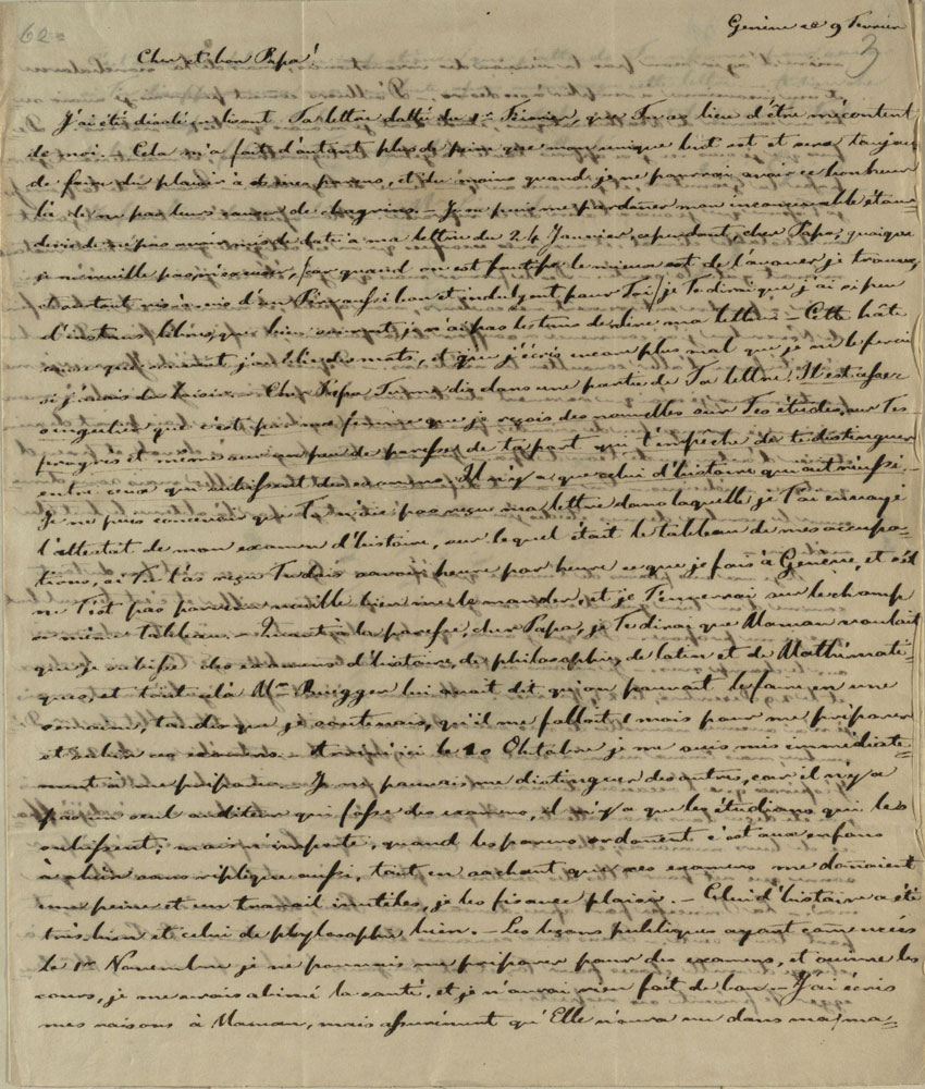 Irenėjaus Kleopo Oginskio laiškas tėvui Mykolui Kleopui Oginskiui