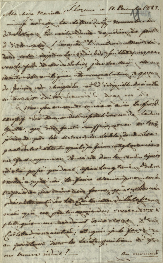 Mykolo Kleopo Oginskio laiškas žmonai Marijai de Neri-Oginskienei