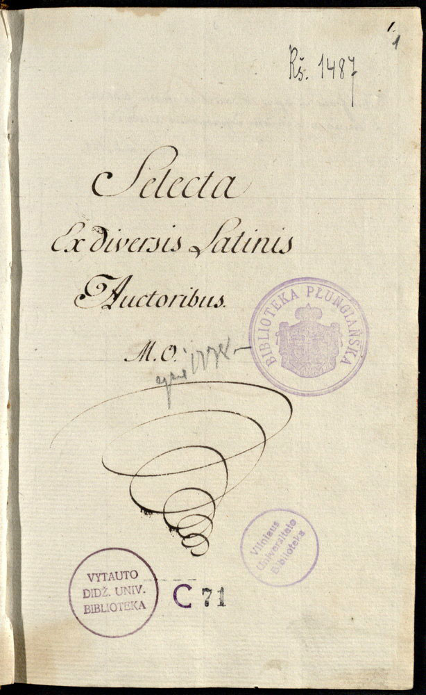 Selecta ex diversis Latinis Auctoribus M. O.