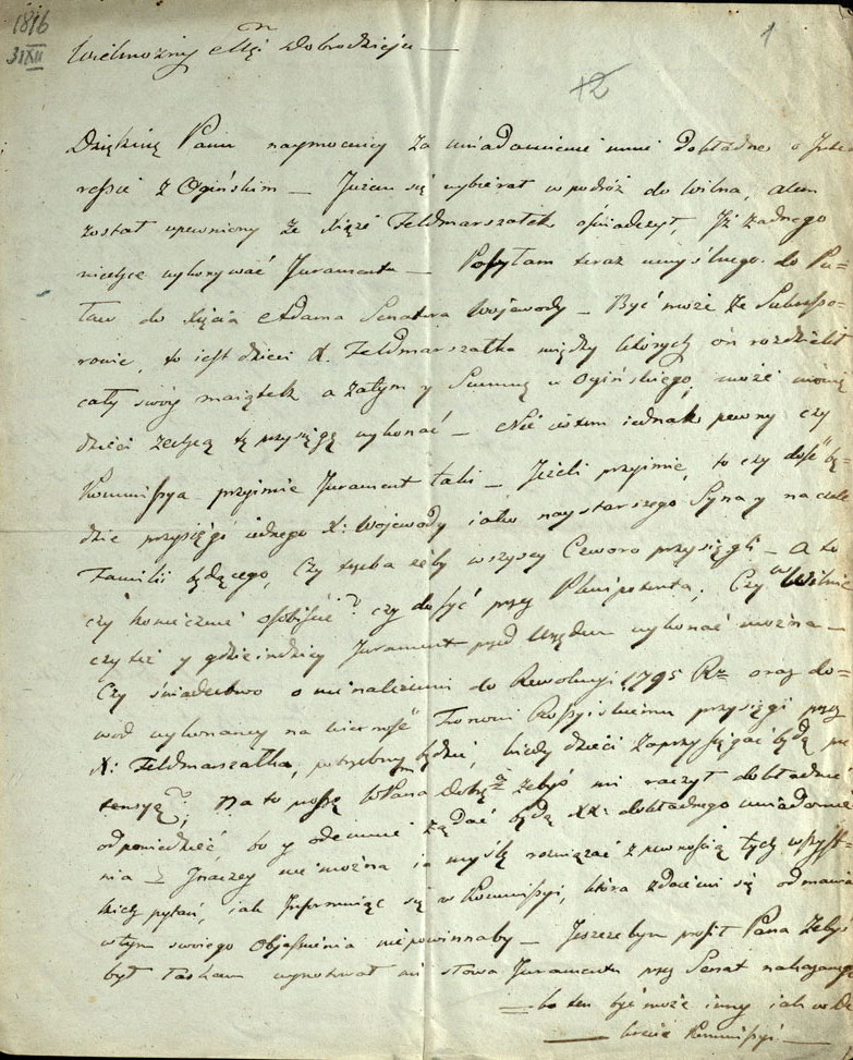 Korzenieckio laiškas Ambroziejui Vilgockiui