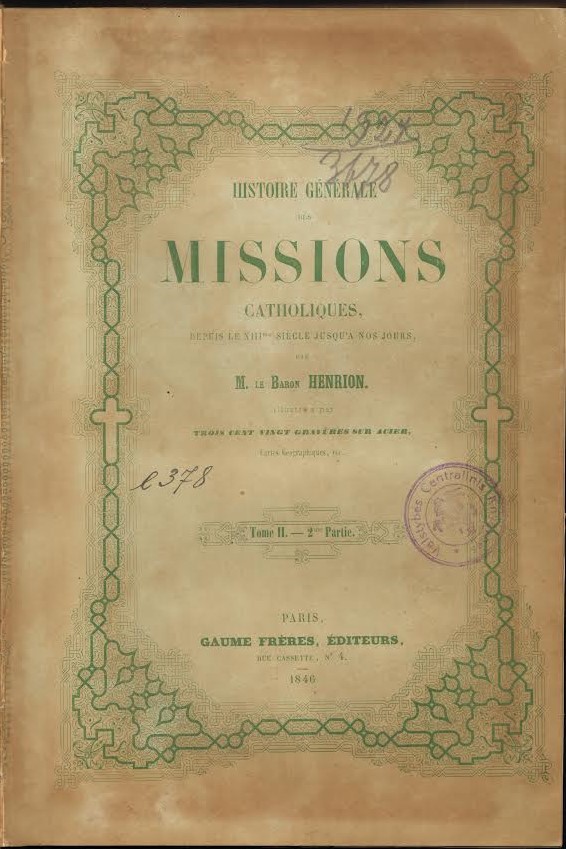Histoire générale des missions catholiques