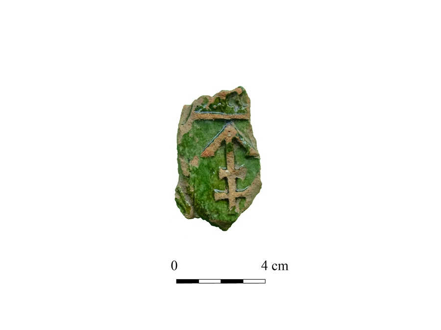 Plokštinio, herbinio koklio fragmentas