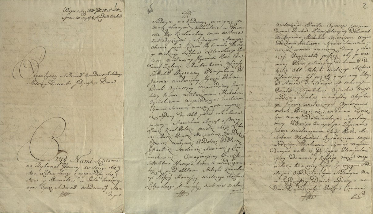 Paulinos Šembek-Oginskienės 1787 m. spalio 26 d. Guzove parašyto įgaliojimo ištrauka