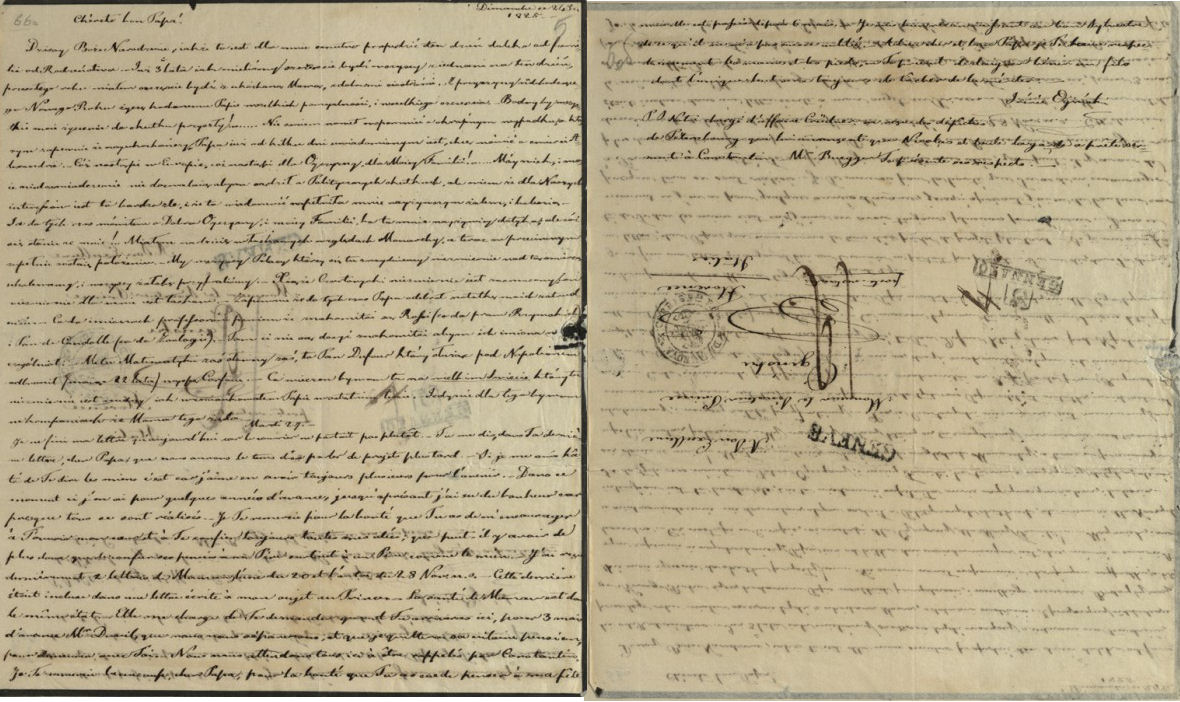 Kleopo Irenėjaus Oginskio laiškas tėvui Mykolui Kleopui Oginskiui