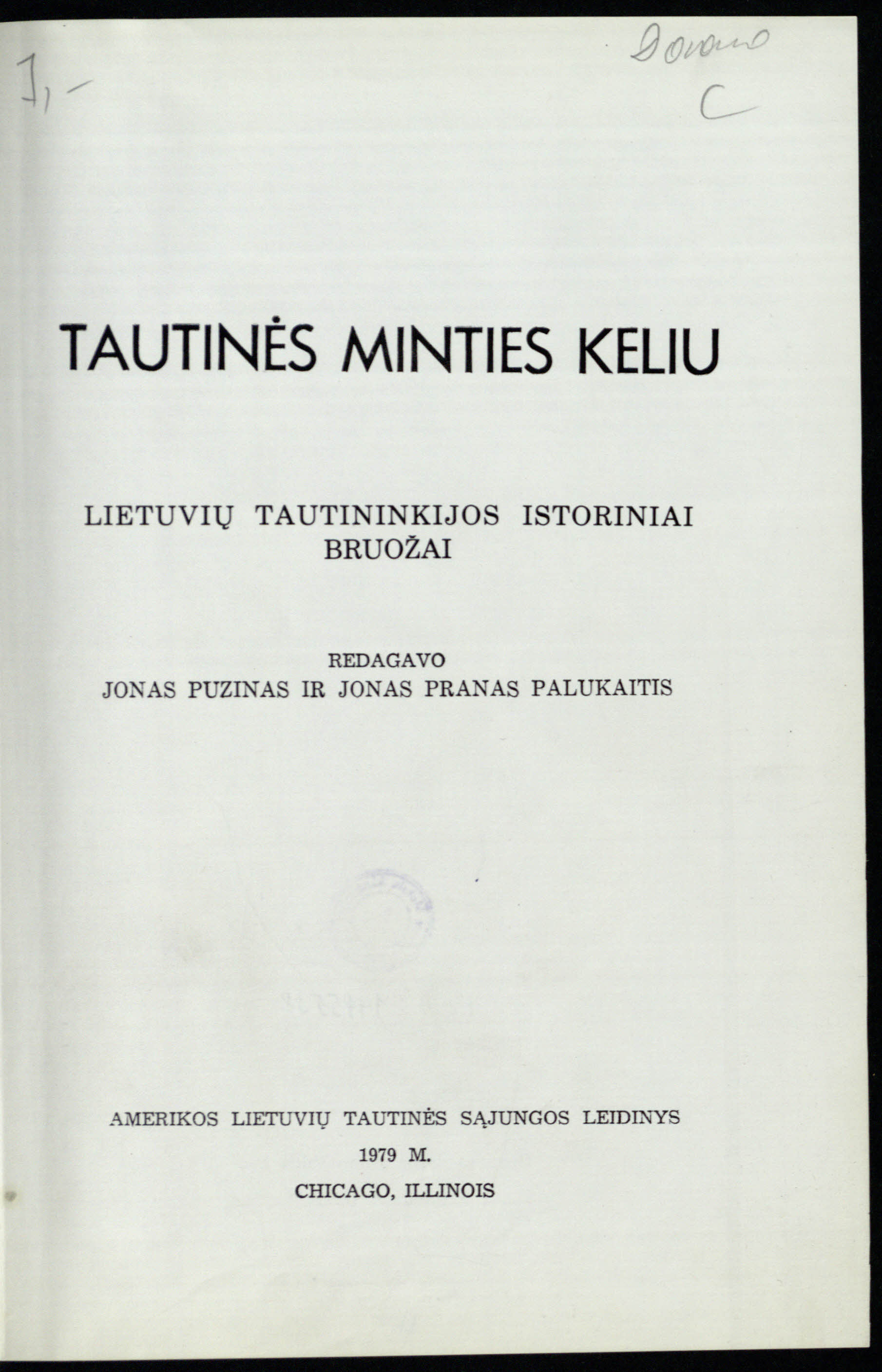 Informacinis leidinys <b>Tautinės minties keliu</b>